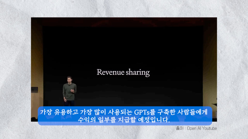 Sam Altman's keynote on openai devday. it's about GPT store revenue sharing